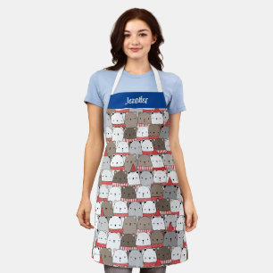 Delantal Navidades De Nombre Cute Girly Ilustrados