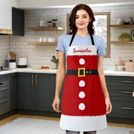 Delantal Navidades de nombres personalizados de elfo de dis