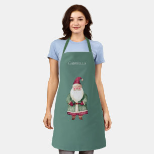 Delantal Navidades de nombres personalizados de Red Pine Gr