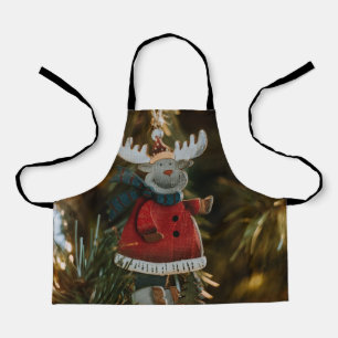 Delantal Navidades de ornamentos renos