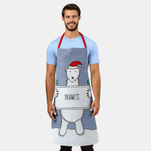 Delantal Navidades de oso polar personalizado