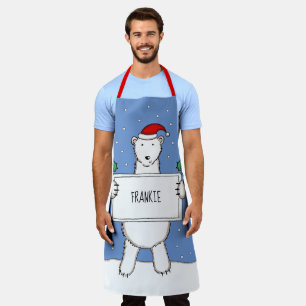 Delantal Navidades de oso polar personalizado