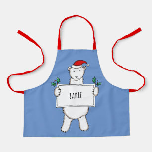 Delantal Navidades de oso polar personalizado