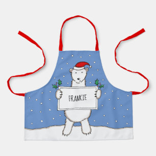 Delantal Navidades de oso polar personalizado