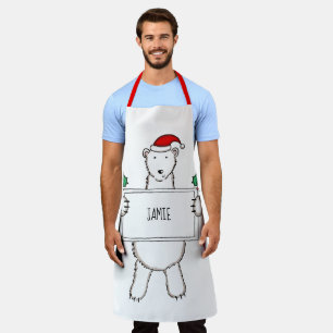 Delantal Navidades de oso polar personalizado
