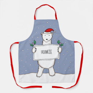 Delantal Navidades de oso polar personalizado
