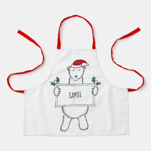 Delantal Navidades de oso polar personalizado