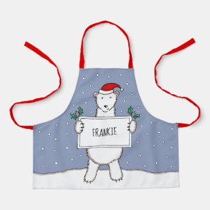 Delantal Navidades de oso polar personalizado