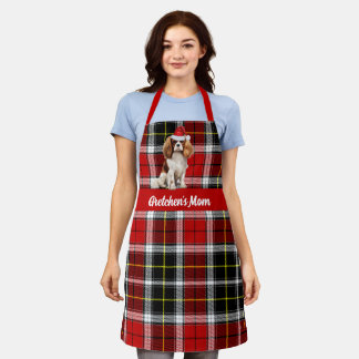 Delantal Navidades de perino King Charles de Holiday Plaid 