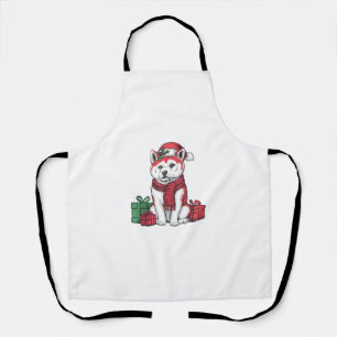 Delantal Navidades de perro de Akita vestidos con Navidad d