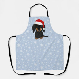 Delantal Navidades de perro de duchón negro y de pelo tan l