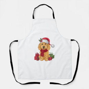 Delantal Navidades de perro de Goldendoodle con traje de pe