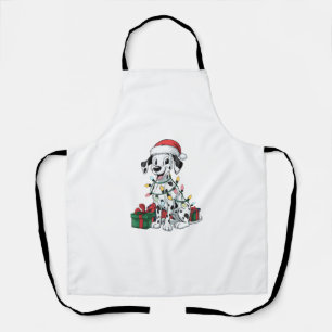 Delantal Navidades de perro de Santa Hat Dalmatian