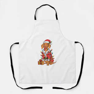 Delantal Navidades de perro de Santa Vizsla iluminan Navida
