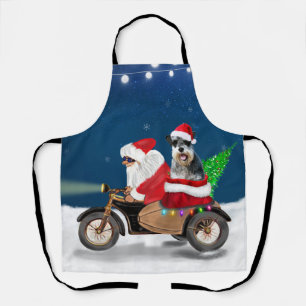 Delantal Navidades de perro de Schnauzer Santa Claus