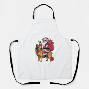 Delantal Navidades de perro pastor alemán en Santa Riding