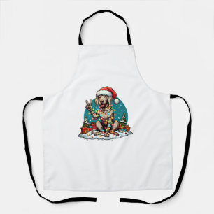 Delantal Navidades de perros de la mano de la paz Weimarane