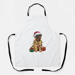 Delantal Navidades de perros de Santa Hat Leonberger _