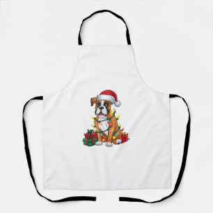 Delantal Navidades de perros del Boxer de Santa Hat Lughing