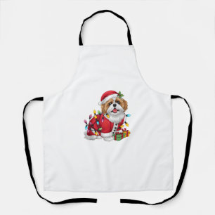 Delantal Navidades de perros Santa Shih Tzu
