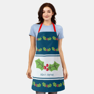 Delantal Navidades de personalizado Holly y Berries