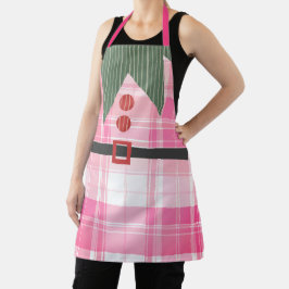 Delantal Navidades de Pink Elf Plaid