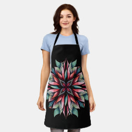 Delantal Navidades de Poinsettia con elegancia floral en va