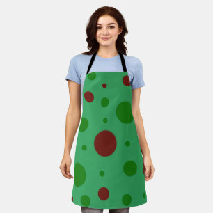 Delantal Navidades de puntos cúrcute de polka