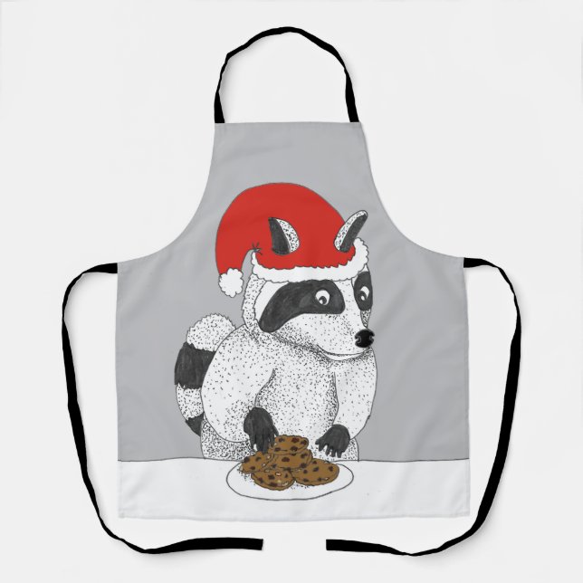 Delantal Navidades de Raccoon Cookies Apron (Anverso)