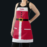 Delantal Navidades de Santa Apron personalizados<br><div class="desc">Este bonito diseño se puede personalizar según tus combinaciones de colores favoritas. Se ofrecen diseños para adultos y junior. ¡Hace un gran regalo! Encuentre artículos de papelería y regalos elegantes en nuestra tienda: www.berryberrysweet.com.</div>