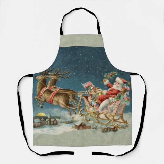 Delantal Navidades de Santa Claus Renos de la Antigüedad de (Anverso)
