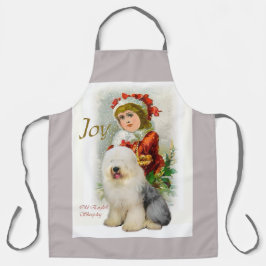 Delantal Navidades de Sheepdog ingleses viejos regalos