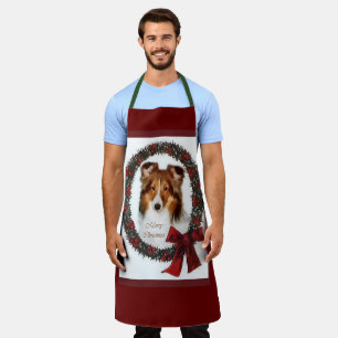 Delantal Navidades de Shetland Sheepdog Sheltie