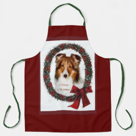 Delantal Navidades de Shetland Sheepdog Sheltie