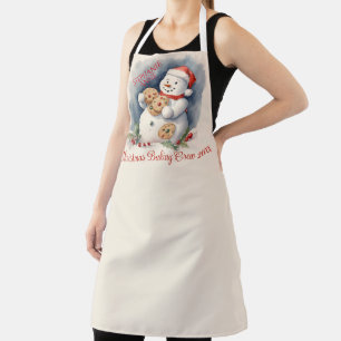 Delantal Navidades de snowman de vintage Cocie Baking Crew