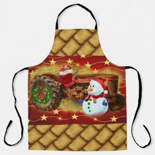Delantal Navidades de Tractores Rojos de Frosty
