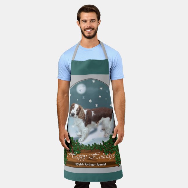 Delantal Navidades de Welsh Springer Spaniel (Gastado)