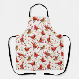 Delantal Navidades de Winter Cardinals