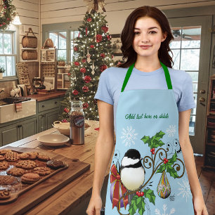 Delantal Navidades de Winter Chickadee