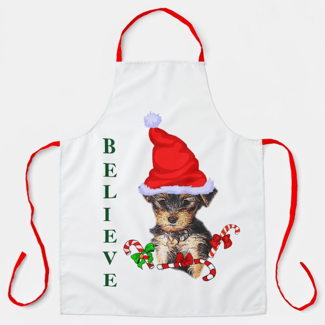 Delantal Navidades de Yorkshire Terrier (Anverso)