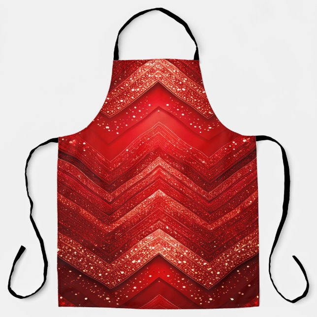Delantal Navidades decorativos rojos Purpurina Apron (Anverso)