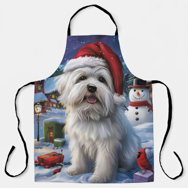 Delantal Navidades del Coton De Tulear Winter Wonderland (Anverso)