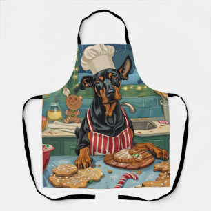 Delantal Navidades del Festival Doberman Pinscher Holiday B