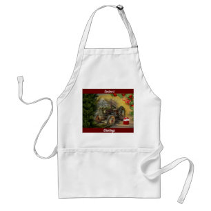 Delantal Navidades del Green Tractor Barn Vintage