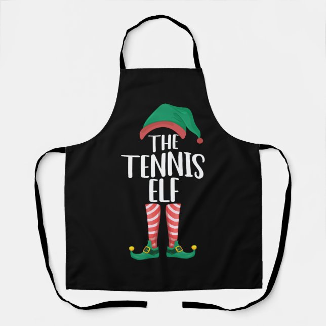 Delantal Navidades del grupo familiar Tennis Elf Matching (Anverso)