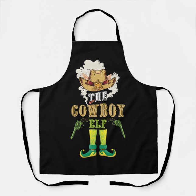Delantal Navidades del grupo familiar West Cowboy Elf (Anverso)