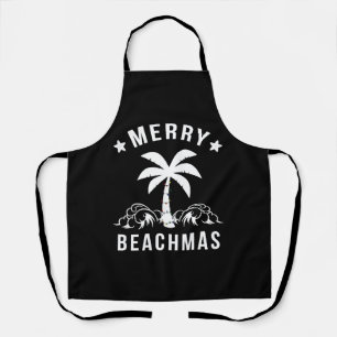 Delantal Navidades del Merry Beachmas Palm Tree Beach