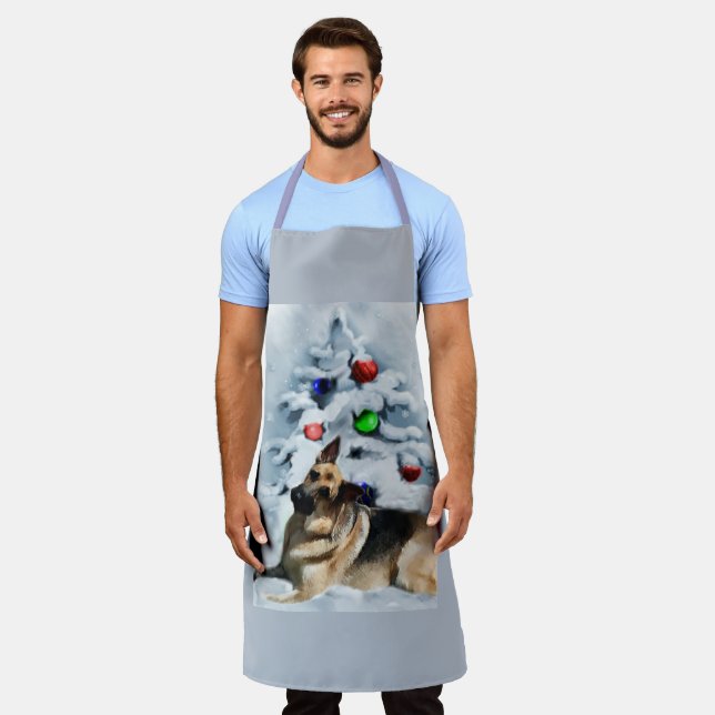 Delantal Navidades del Pastor Alemán (Gastado)