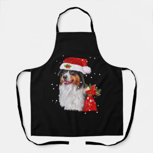 Delantal Navidades del Pastor Australiano de Perro Santa Ha