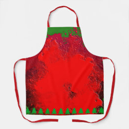 Delantal Navidades Diseño de Apron Verde Rojo, Navidades Ap